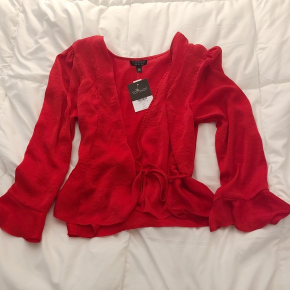 Topshop Tops - Topshop Freya Wrap Blouse